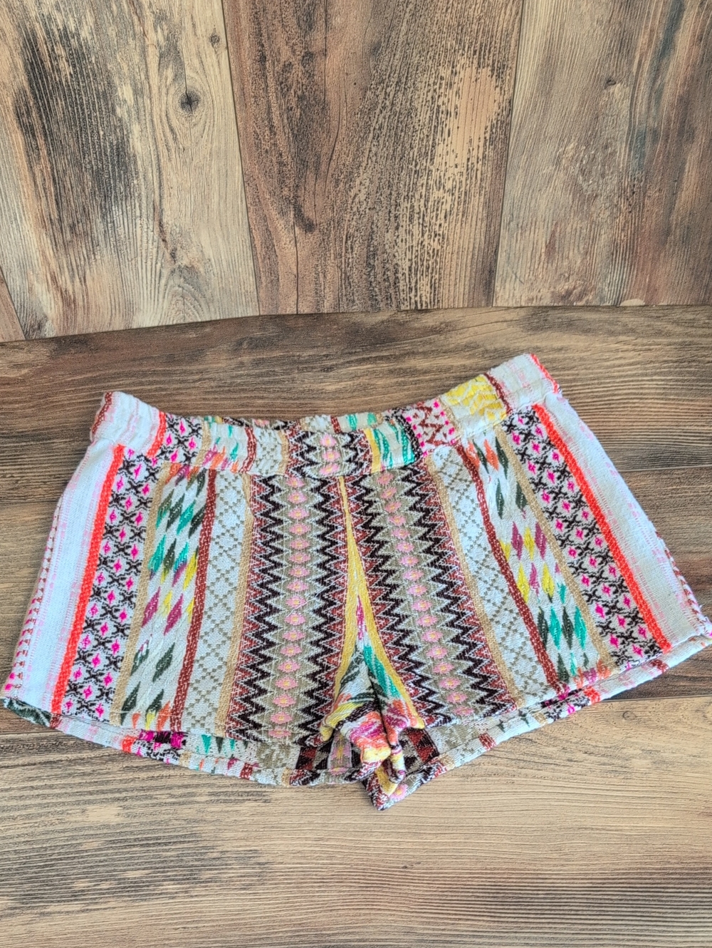 ODDY Aztec Tribal Print Boho Beach High Waist Woven Shorts S      904A